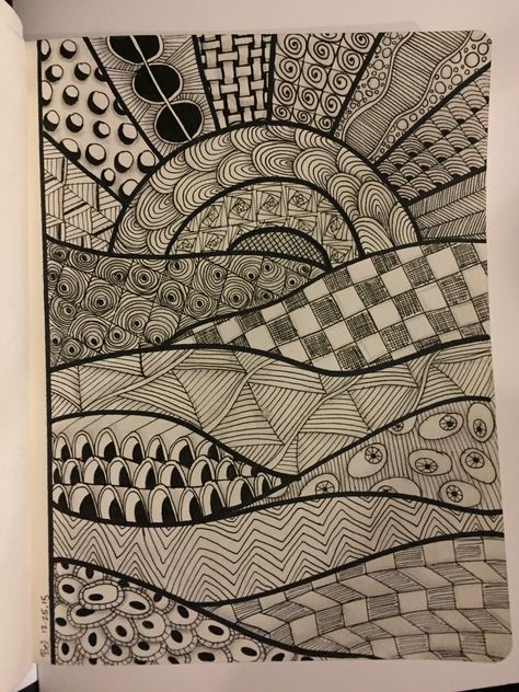 Sunset Doodle, Vignette Drawing, Vignette Art, Doddle Art, Zen Doodle Patterns, Easy Mandala Drawing, Zentangle Artwork, Mandala Art Therapy, Pen Art Drawings