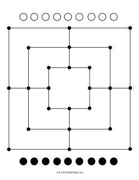 Nine Square Game Diy, Maze Board Game Design, Diy Checkerboard Game, Nine Man Morris Game Boards, Mirror Game, Checkers Board Game, Board Games Diy, Honey Diy, Printable Board Games