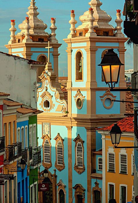 Salvador Aesthetic, Brazil Architecture, Colonial Aesthetic, Salvador Brazil, Lisbon Portugal Travel, Bahia Brazil, Adventure Bucket List, Colonial Architecture, City Landscape