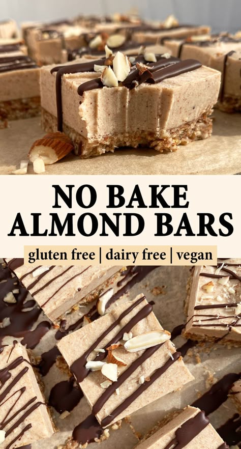 Dairy Free Dessert Bars, Summer Desserts Vegan, No Bake Dairy Free Dessert, No Bake Aip Dessert, All Natural Desserts, Paleo Banana Dessert Recipes, Dairy Free Fancy Dessert, Gluten Free Almond Bars, Healthy Gluten And Dairy Free Recipes