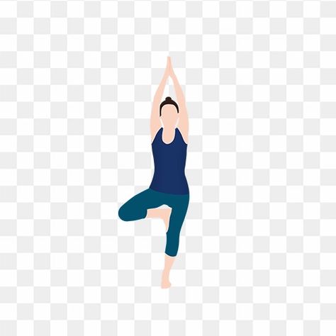 Vrikshasana Pose, Hindi Project, Yoga Png, Yoga Images, Tree Pose, Free Yoga, Yoga Postures, Vector Png, Yoga