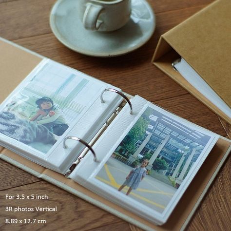 A5 Photo Album, Photo Album With Sleeves, Film Photo Album Ideas, Photo Album Ideas Memories, Minimalist Scrapbook, Wedding Album Scrapbooking, Album Photography, Photo Album Gift, Small Photo Albums