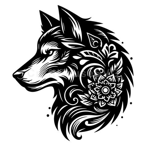 Wolf Svg Free Files For Cricut, Silhouette Paintings, Unique Animal Tattoos, Celtic Coloring, Wolf Svg, Free Adult Coloring Printables, Nice Tattoos, Wolf Silhouette, Adult Colouring Printables