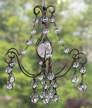 Chandeliers Diy, Chandelier Diy Crystal, Wire Chandelier, Crystal Suncatchers Diy, Chandelier Diy, Suncatcher Diy, Shabby Chic Lamps, Diy Wind Chimes, Chandelier Decor