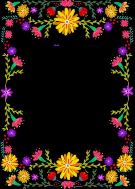 Mexican Theme Background, Halloween Flower Background, Halloween Floral Background, Dia De Los Muertos Poster Ideas, Day Of The Dead Frame, Pretty Phone Backgrounds, Mexican Flowers, Mexican Culture Art, Halloween Flyer