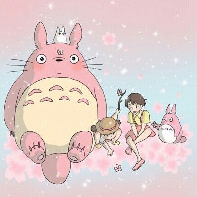 Totoro pink Pink Totoro, Pink Boba Tea, Softie Girl, Pink Boba, Totoro Poster, Totoro Art, App Anime, Ghibli Artwork, Girl Soft