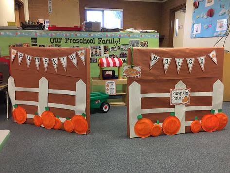 Pumpkin patch dramatic play Pumpkin Patch Pretend Center, Pumpkins Dramatic Play, Dramatic Play Centers Fall, Dramatic Play October, Preschool Box Crafts, Pumpkin Farm Dramatic Play, Prek Pumpkin Patch Dramatic Play, Pumpkin Patch Halloween Theme, Harvest Dramatic Play Preschool