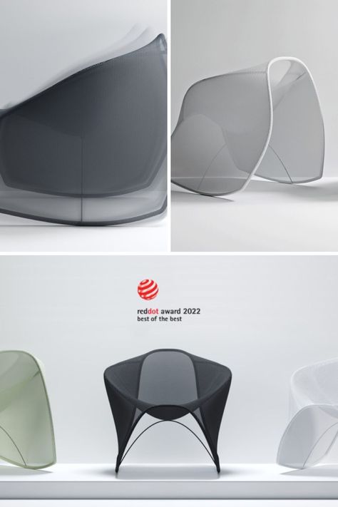 Tensile Fabric Structure, Futuristic Chair Design, Futuristic Chair, Chair Concept, Unique Chairs Design, Light Chair, Tensile Structures, Fabric Chair, Unique Chair