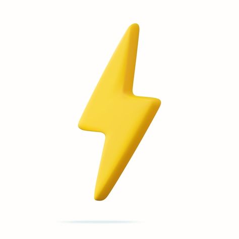 Vector 3d yellow thunder and bolt lighti... | Premium Vector #Freepik #vector #thunder #lightning #flash #power Yellow Thunder, Lightning Flash, Lightning Bolt, Premium Vector, White Background, Flash, Balloons, Lighting, Yellow