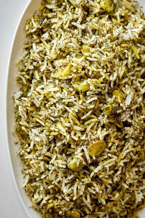 Sabzi Polo combines fragrant herbs with rice, creating a flavorful side dish popular during the Persian New Year celebration, Nowruz. Sabzi Polo, Kuku Sabzi, Herb Rice, Rice Types, Persian Rice, Persian New Year, Long Grain Rice, Persian Food, New Year Celebration