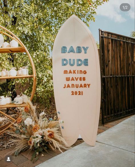 Surfing Gender Reveal, Beachy Boho Gender Reveal, Surf Gender Reveal, Coastal Theme Baby Shower Ideas, Surfer Theme Baby Shower Ideas, Coastal Gender Reveal, Beach Theme Baby Shower Boy, Beach Theme Gender Reveal, Surfing Baby Shower Ideas