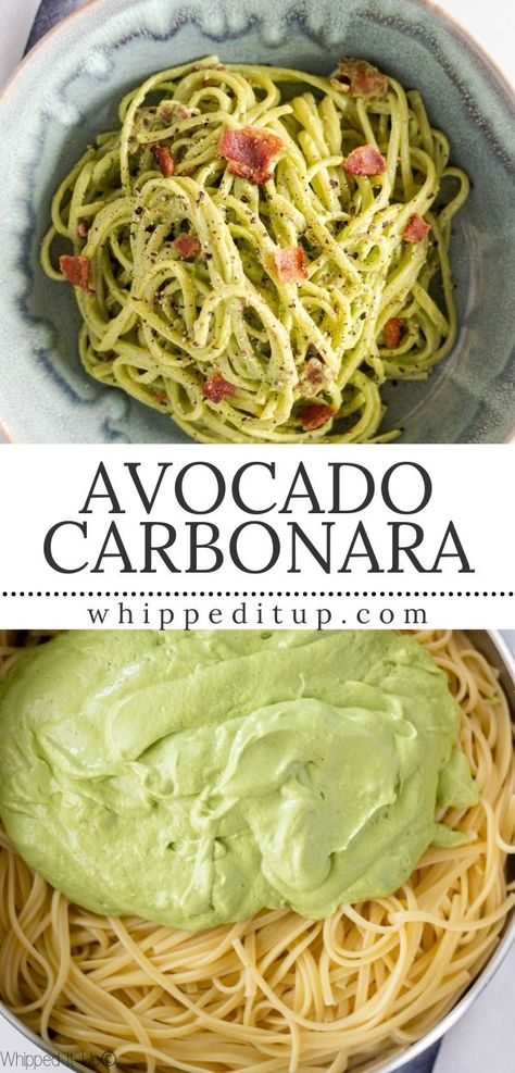 Bring on this amazing pasta dish to the table and get ready to fall in love. #avocadocarbonara #greatpastas Avocoda Recipes, Food Recipes With Avocado, Avocado Dinner Ideas, Mashed Avocado Recipes, Avacodo Recipe Idea Healthy, Avocado Dinner Recipes, Dinner With Avocado, Recipes Using Avocado, Avacacado Recipes