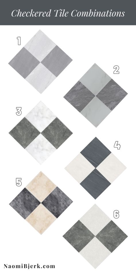 Harlequin Tile Floor Kitchen, Diamond Pattern Tile Floor Bathroom, Checkered Slate Floor, Diamond Tile Pattern Floor, Gray And White Kitchen Floor Tile, Checkerboard Floors Bathroom, Black And White Herringbone Floor, Gray Checkerboard Floor, Timeless Laundry Room Floor