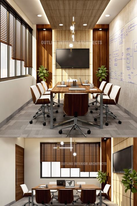 conference room for small office Meeting Room Small Space, Conference Room Ideas Office, Office Presentation Room, Small Conference Room Design Luxury, Small Boardroom Ideas, Boho Conference Room, Small Conference Room Design Modern, Office Conference Room Decor, Small Training Room Design