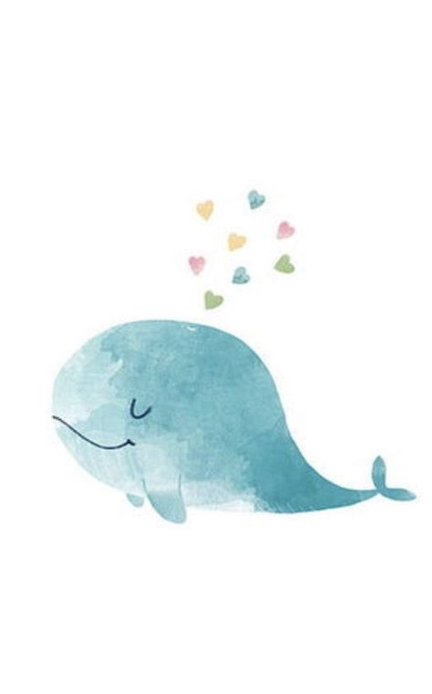 Simple Watercolor Animals For Beginners, Watercolor Art Baby Room, Watercolor Whale Easy, Cute Whale Painting, Watercolor Art Nursery, Watercolor Animals Easy Step By Step, Animal Watercolor Easy, Watercolour Baby Card, Watercolor Kids Illustration