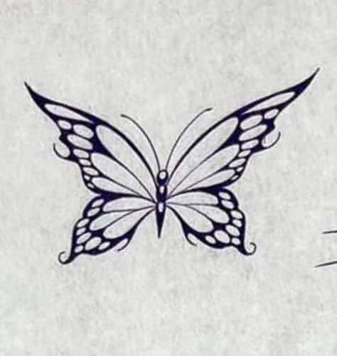 Butterfly Drawing Outline Tattoo Ideas, Pointy Butterfly Tattoo, Butterfly Tattoo Stencil, Butterfly Outline, Matching Sister Tattoos, Art To Draw, Simple Butterfly, Tattoos Inspo, Tattoo Stencil Outline