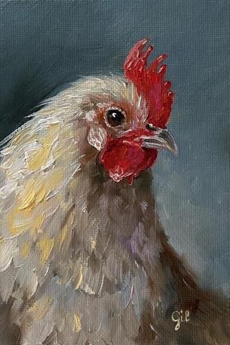 Acrylic Chicken Painting, Abstract Chicken Paintings, Chicken Painting Whimsical, Christmas Chicken Painting, Chicken Painting Easy, Silkie Chicken Painting, Black And White Chicken Painting, Floral Chicken Painting, Hen Painting