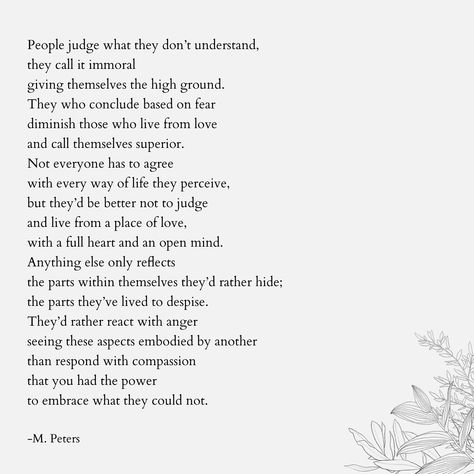 M. Peters on Instagram: “Love is love. . . Happy pride month everyone! I always try to live from the perspective of love vs fear. In almost any decision you make…” Pride Poems, Quotes About Pride Month, Pride Acceptance Quotes, Love Is Love Quotes Pride, Lgbtq Love Poems, Queer Love Poems, Trans Love Poem, Spiritual Poems, Universe Quotes Spirituality