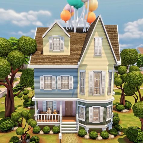 Sul sul Lovelies 🏡🎈🎈🎈, this is my entry to the #arimaxbuildchallenge from the awesome and talented @arimax.creations! 🥰❤️ I've build "Disney's Up House" ONLY with Basegame! Hope u like it! Thanks for the chance! It made so much fun! 🌹 Download in my Gallery EA ID #Juliee86 #SimsLife #NewHome #UnleashCreativity #sims4 #DieSims4 #Simming #Sims4basegame #simstagram #simsbuild #SimmerCommunity #simsaddict #simmerLife #SimsCreators #SimsLegacy #simmerLove #SimsFamily #SimsCC #simsGameplay #sim... Sims 4 Disney House, Disney Up House, Sims4 Build, Boarding House, Disney Up, Up House, Sims 4 Build, Cc Sims, My Gallery