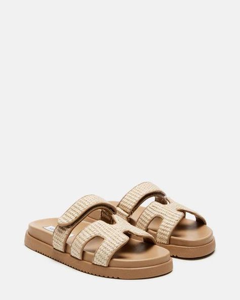 PRECIOUS SWEATER curated on LTK Steve Madden Sandals Outfit, Beige Flat Woven Sandals, Beige Teva Sandals, Beige Platform Espadrille Sandals, Zara Beige Synthetic Sandals, Designer Slides, Beige Platform Espadrille-style Sandals, Raffia Sandals, Steve Madden Store