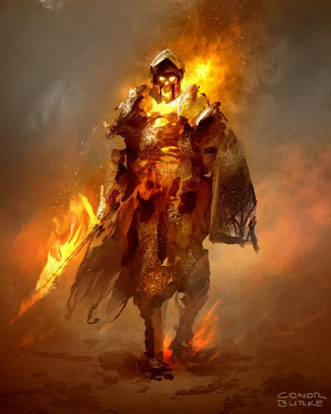 Fire Swordsman Art, Fire Warrior, Fire Demon, Art Showcase, Eternal Flame, Heroic Fantasy, 다크 판타지, Knight Art, Dnd Art