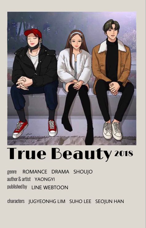 True Beauty Webtoon Cover, True Beauty Webtoon Poster, Kdrama Title Poster, Webtoon Comics To Read, Webtoon Comics Romance, Webtoons To Read, Webtoon Poster, Webtoon Recommendation, True Beauty Webtoon