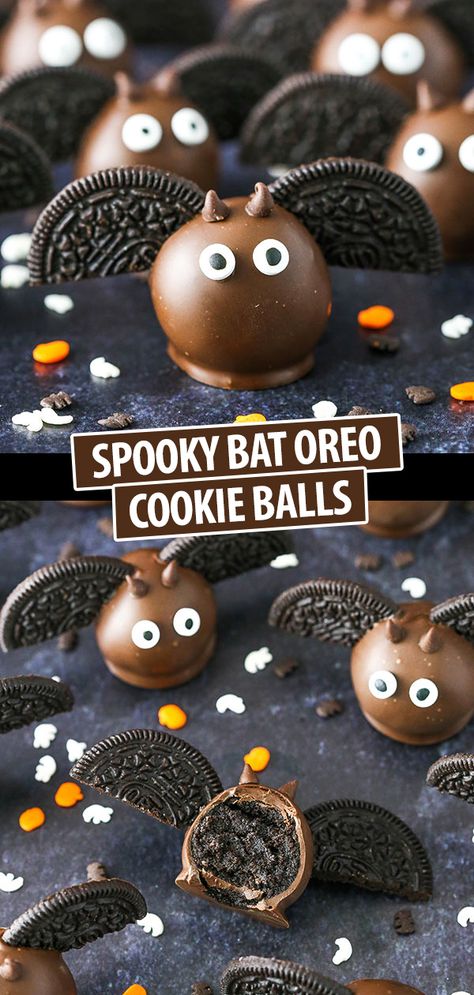 Easy Halloween Party Food, Halloween Torte, Halloween Deserts, Oreo Cookie Balls, Dessert Halloween, Recetas Halloween, Cookie Balls, Halloween Party Food, Fun Halloween Treats