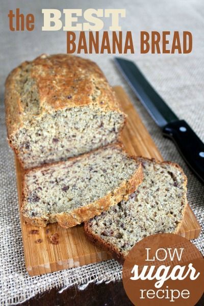 The BEST Banana Bread Recipe -- Uses a quarter of the sugar of typical recipes, but tastes just the same! Tons of variations included. Banana Bread Low Sugar, Low Sugar Banana Bread, The Best Banana Bread Recipe, Best Banana Bread Recipe, The Best Banana Bread, Sugar Bread, Low Sugar Recipes, Best Banana Bread, Banana Bread Recipe