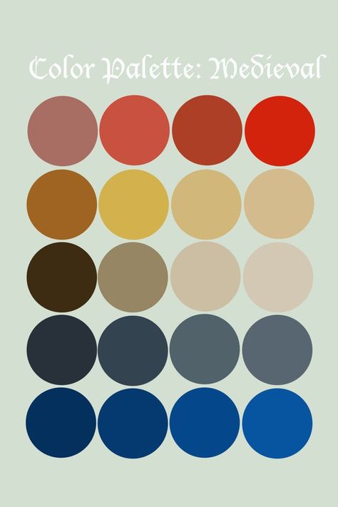 Medieval Color Scheme, Viking Colour Palette, Medieval Fantasy Color Palette, Medieval Colour Palette, Medieval Style Art, Moyen Age Aesthetic, Medieval Color Palette, Fairytale Color Palette, Fantasy Color Palette