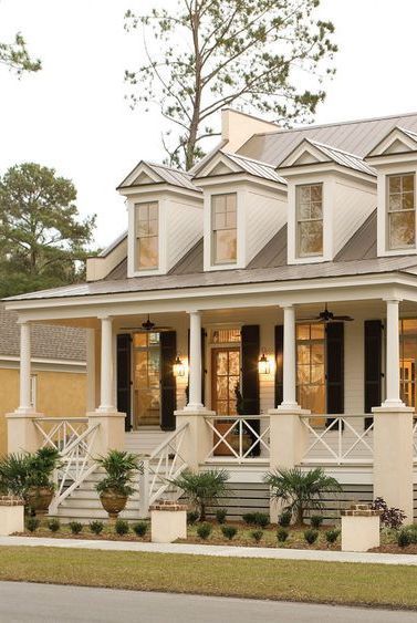 Southern Living House Plans cover every base for first-time homeowners. This collection is chock-full of inspiration, from a modern farmhouse to cottages. #houseplans #southernliving Lowcountry Cottage, Traditional Southern Home Exterior, Small Southern Homes With Porches, Southern Architecture House Plans, Southern Living Small House Plans, Southern Living Idea House 2020 Floor Plan, Southern Charm Homes, Southern Colonial House Plans, Traditional Southern Home