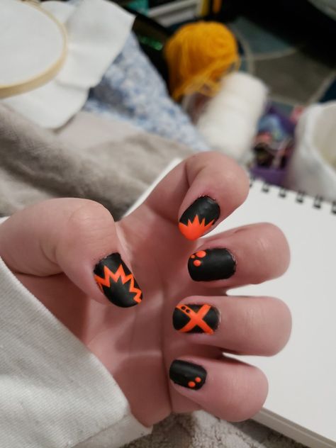 Bakugou Nails, Pool Nails, Minimal Nails Art, Dead Pool, Anime Nails, Minimal Nails, Inspired Nails, Nails Art, Nail Ideas