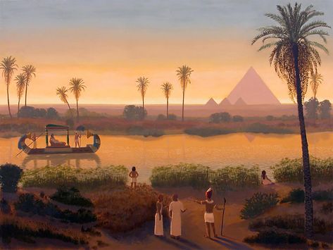 Ancient Egypt Aesthetic, Ancient Egypt Projects, Ancient Egypt Pyramids, Life In Ancient Egypt, Ancient Egypt Fashion, Starověký Egypt, Egypt Project, Egypt Concept Art, Egyptian Painting