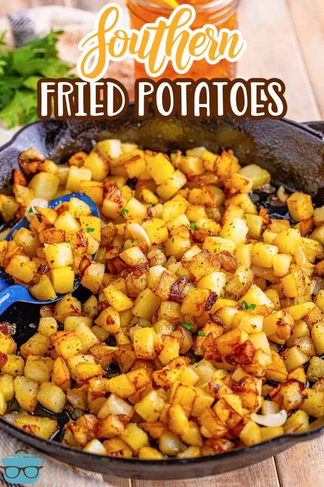 Potatoe Receipe, Southern Fried Potatoes, Country Cook, Potato Recipes Side Dishes, Southern Dishes, The Country Cook, Potato Side Dishes, Southern Cooking, Potato Dishes