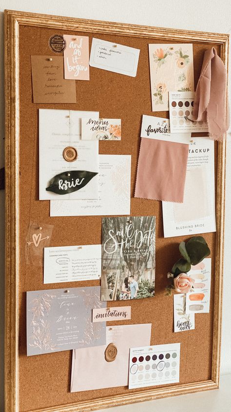 Wedding planning mood vision board Wedding Cork Board, Aesthetic Pinboard Ideas, Vision Board Cork Board, Wedding Vision Board Ideas Diy, Vision Board Decor, Cork Board Wedding, Wedding Vision Board Ideas, Aesthetic Cork Board Ideas, Pin Board Aesthetic