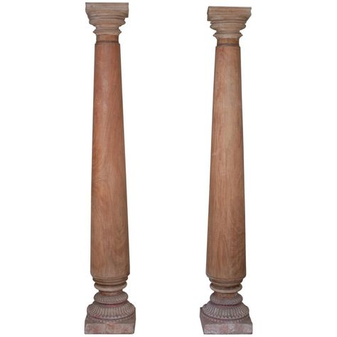 Indian Column Design, Wood Pillars, Wood Column, Corinthian Capital, Architectural Columns, Wooden Pillars, Wooden Columns, Column Base, Hand Carved Teak