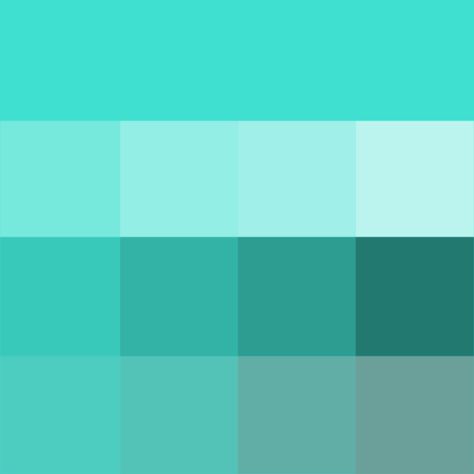 Turquoise (web)  (Hue) ( pure color ) with Tints (hue + white), Shades (hue + black) and Tones (hue + grey, which desaturates the Hue) Tiffany Blue Paint, Color Analysis Summer, Shower Diy, Green Pictures, Desktop Wallpaper Pattern, Paint Swatches, Shades Of Teal, Shades Of Turquoise, House Paint