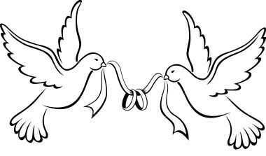 Love Doves Clipart - Clipart Suggest Love Birds Drawing, Marshmello Wallpapers, Shadi Card, Wedding Symbols, Wedding Birds, Wedding Doves, Dove Tattoo, Bird Stencil, Wedding Drawing