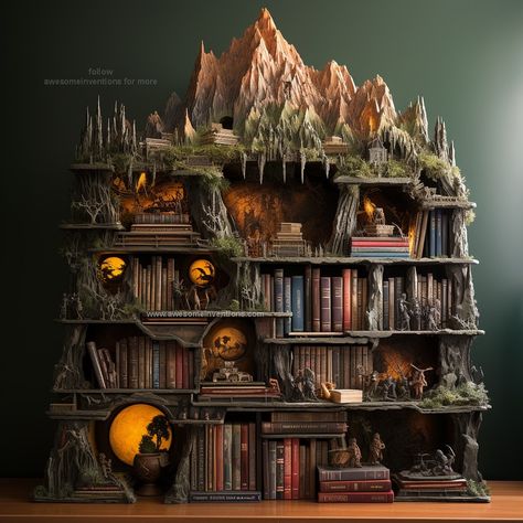 Such an awesome bookcase 🤯🙌 - Awesome Inventions Awesome Inventions, Bookshelf Ideas, Home Goods Decor, Cool Inventions, Home Decor Furniture, Bookshelves, Home Goods, Furniture Decor, Fantasy Art