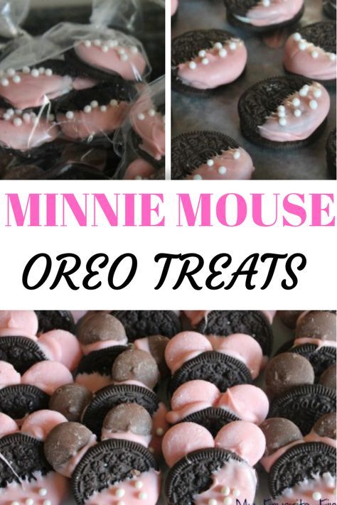 Minnie Mouse Oreo Treats Minnie Mouse Oreos, Minnie Treats, Minnie Mouse Oreo, Double Stuffed Oreos, Oreo Treats, Disney Inspiration, Disney Treats, Things To Do At Home, Sweet Treats Recipes