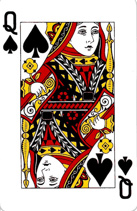 Queen Playing Card | image via madore.org A Playing Card, Playing Card, The Queen, Queen, White, Black