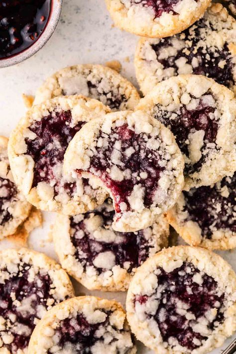 Raspberry Crumble Cookies Recipe | Baker Street Society Crumble Cookies Recipe, Raspberry Crumble Cookies, Jam Filled Cookies, Crumble Cookie Recipe, Cookie Dough Ingredients, Crumble Cookie, Crumble Cookies, Raspberry Crumble, Raspberry Cookies