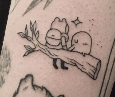 Adventure Time Tattoo, Full Moon Tattoo, Finn And Jake, Finn Jake, Tasteful Tattoos, Cute Little Tattoos, Weird Tattoos, Black Ink Tattoos, Little Tattoos