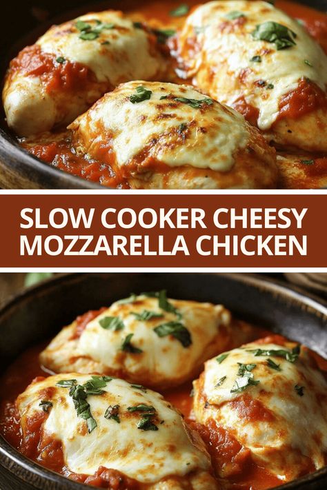 Chicken Breast Slow Cooker, Chicken Breast Crockpot Recipes, Crockpot Chicken Breast, Chicken Crockpot Recipes Easy, Easy Crockpot Chicken, Mozzarella Recipes, Chicken Tender, Mozzarella Chicken, Simple Chicken