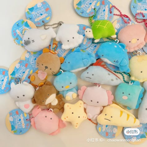 Sea Creature Keychain, Cute Japanese Toys, Plush Ideas, Kawaii Plushies, Cute Stuffed Animals, Cute Little Things, Ocean Animals, Cute Toys, Cute Plush