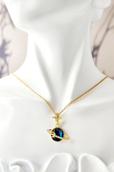 Space Necklace, Planet Necklace, Star Necklace, Galaxy Necklace, Blue Necklace, Moon Necklace, Celestial Necklace, Stainless Steel Chain, 
,gold planet
,gold planet necklace
,gold star necklace
,blue necklace
,Y2K necklace
,Korean style
,saturn necklace
,universal necklace
,venus necklace
,cosmic necklace
,astronomy necklace
,aesthetic necklace
,galaxy jewelry Moon Necklace Aesthetic, Necklace Korean Style, Astronomy Necklace, Cosmic Necklace, Necklace Planet, Venus Necklace, Astronomy Jewelry, Necklace Korean, Space Necklace