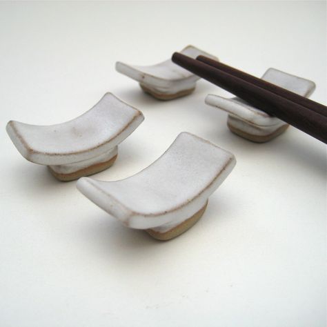 Chopstick Rests (white) | Hand-built chopstick rests made in… | Flickr Diy Clay Chopstick Holder, Pottery Chopstick Holder, Chopstick Holder Clay, Ceramic Chopstick Rest, Chopstick Holder Ceramics, Chopstick Rest Ceramics, Clay Chopstick Rest, Clay Chopstick Holder, Clay Chopsticks