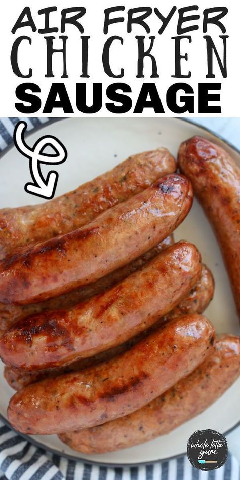 Airfryer Chicken Sausage, Air Fryer Turkey Sausage Links, Chicken Apple Sausage Air Fryer, Sausage Recipes In Air Fryer, Air Fry Chicken Sausage, How To Cook Chicken Sausage On Stove, Chicken Sausage In Air Fryer, Chicken Sausage Wrap, Apple Chicken Sausage Recipes