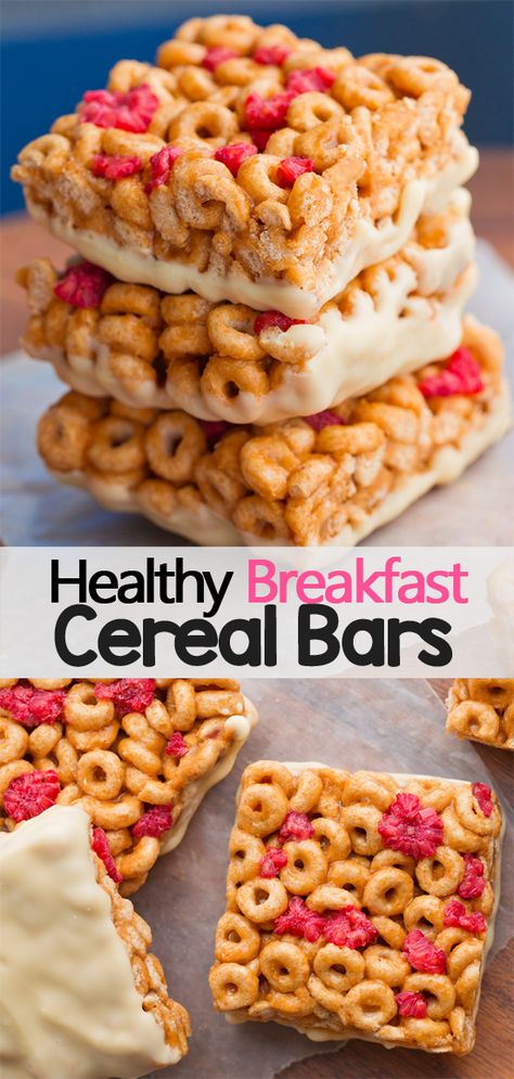 Healthy Breakfast Cereal, Breakfast Cereal Bars, Breakfast Bars Recipe, Healthy Cereal Breakfast, Diner Recept, Cereal Bars, Breakfast Meal Prep, Homemade Snacks, Breakfast Cereal