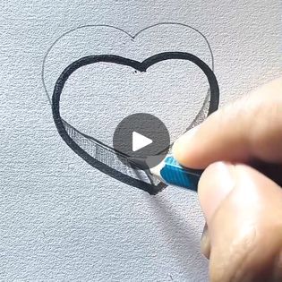 How to draw 3d love | By All About ArtFacebook 3d Hearts Drawing, How To Draw A 3d Heart, 3d Heart Drawing, How To Draw 3d, Heart Drawings, Draw 3d, 3d Love, Heart Drawing, 3d Heart