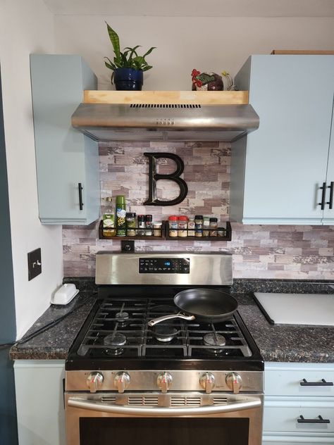 Shelves Above Cooker, Open Shelves Over Stove, Shelf Above Oven Range, Floating Oven, Floating Shelf Over Stove, Floating Shelves Kitchen Stove, Range Hood Under Shelf, Over Cooktop Shelf, Floating Shelves Over Stove